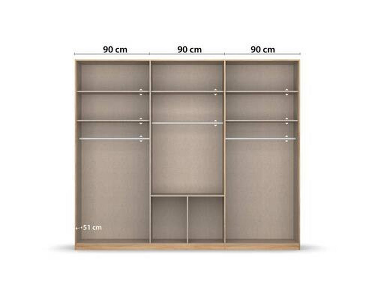 NYÍLÓAJTÓS SZEKRÉNY fehér  - alumínium színű/fehér, Modern, műanyag/faalapú anyag (271/229/54cm) - Rauch Möbel