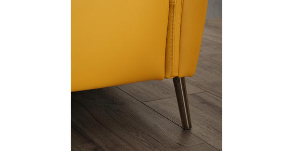 2-SITZER-SOFA in Leder Currygelb - Currygelb/Schwarz, Design, Leder/Metall (162/79/104cm) - Emilio Belluti