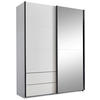 SCHWEBETÜRENSCHRANK 170/225,5/60 cm 2-türig Schwarz, Weiß  - Schwarz/Weiß, KONVENTIONELL, Glas/Holzwerkstoff (170/225,5/60cm) - Xora