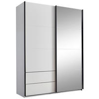 SCHWEBETÜRENSCHRANK 170/225,5/60 cm 2-türig Schwarz, Weiß  - Schwarz/Weiß, KONVENTIONELL, Glas/Holzwerkstoff (170/225,5/60cm) - Xora
