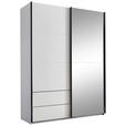 SCHWEBETÜRENSCHRANK  in Schwarz, Weiß  - Schwarz/Weiß, KONVENTIONELL, Glas/Holzwerkstoff (170/225,5/60cm) - Xora