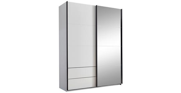 SCHWEBETÜRENSCHRANK  in Schwarz, Weiß  - Schwarz/Weiß, KONVENTIONELL, Glas/Holzwerkstoff (170/225,5/60cm) - Xora