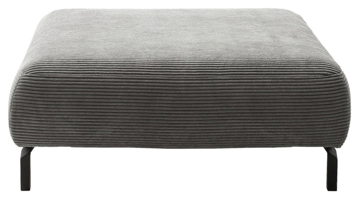 HOCKER Cord Dunkelgrau  - Dunkelgrau/Schwarz, Design, Textil/Metall (74/46/74cm) - Pure Home Lifestyle