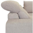 ECKSOFA Beige Chenille Zierkissen, Bettkasten, Schlaffunktion, Rücken echt, Kopfteilverstellung, Liegefläche im Originalstoff  - Beige/Schwarz, KONVENTIONELL, Textil/Metall (266/185cm) - Carryhome
