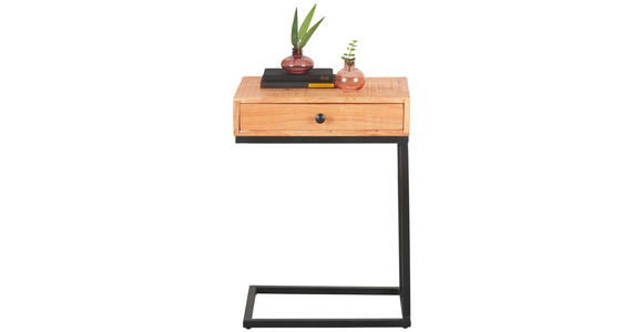 BEISTELLTISCH 45/30/63 cm Akazie Schwarz, Akaziefarben rechteckig  - Schwarz/Naturfarben, Trend, Holz/Metall (45/30/63cm) - Landscape