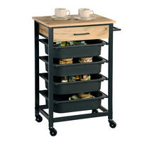 SERVIERWAGEN in Schwarz, Hellbraun  - Hellbraun/Schwarz, Basics, Holzwerkstoff/Kunststoff (47/85/37cm) - Kesper