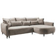ECKSOFA  in Chenille Taupe  285/200 cm  - Taupe/Schwarz, MODERN, Textil/Metall (285/200cm) - Carryhome