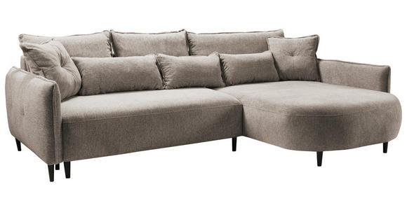 ECKSOFA  in Chenille Taupe  285/200 cm  - Taupe/Schwarz, MODERN, Textil/Metall (285/200cm) - Carryhome