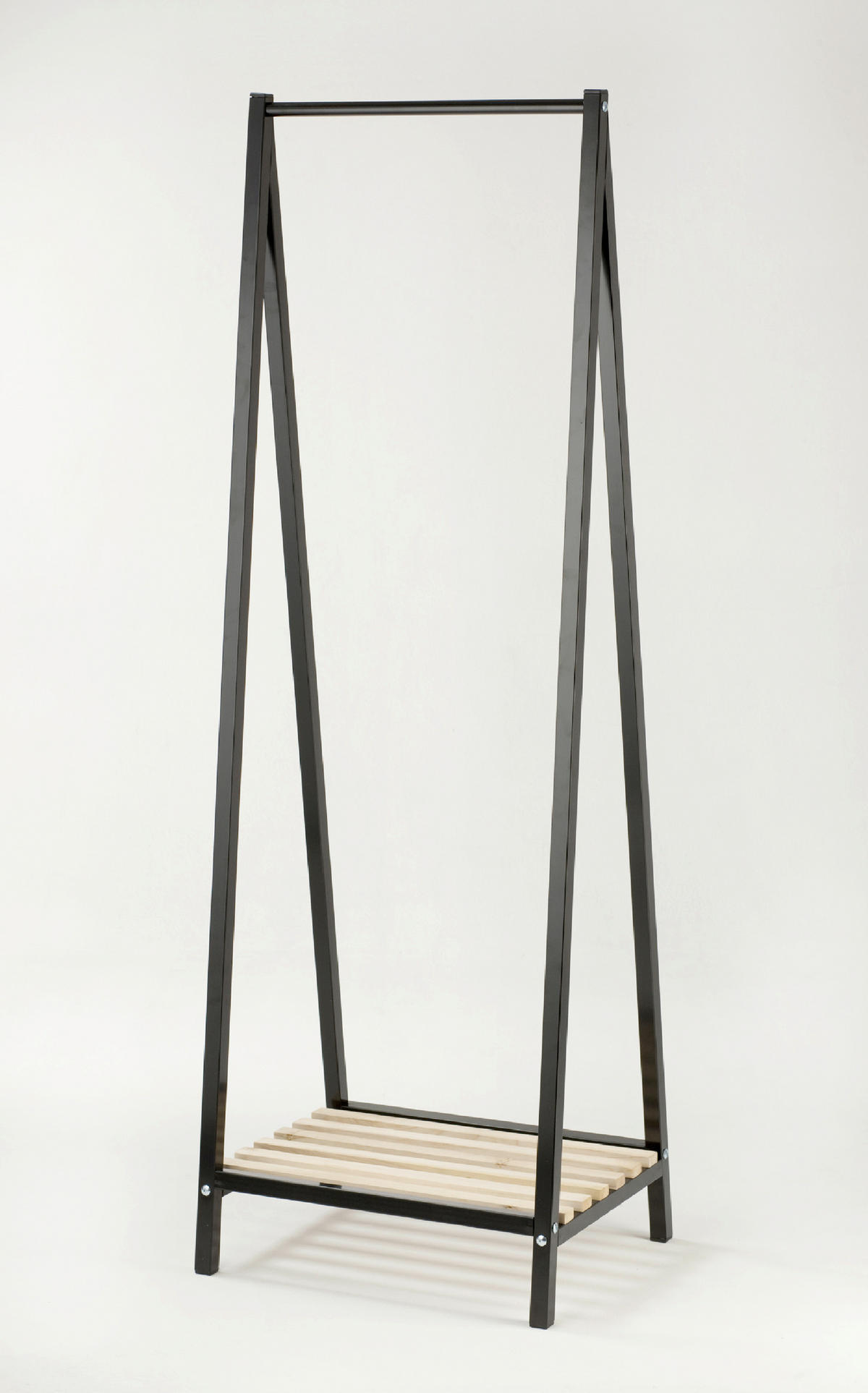 GARDEROBENSTÄNDER in Schwarz, Kieferfarben 53/162/42 cm   - Schwarz/Kieferfarben, Design, Holz/Metall (53/162/42cm)