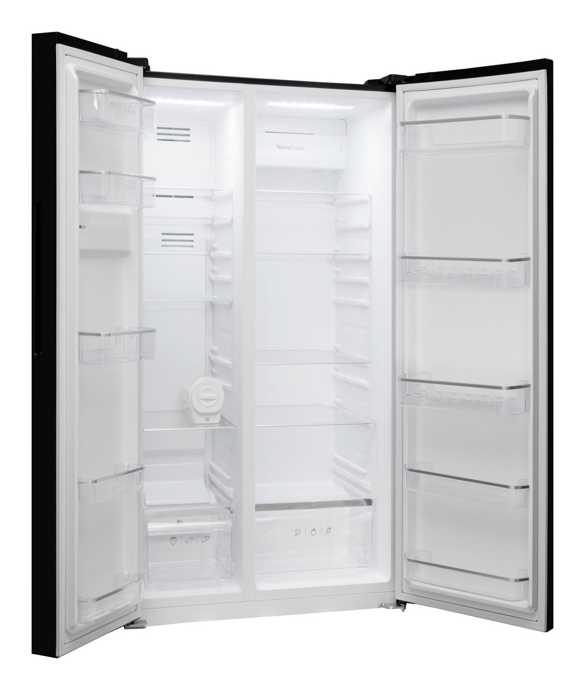 SIDE-BY-SIDE 91,2/177,0/70,4 cm SBSN397150S  - Edelstahlfarben/Schwarz, Basics, Kunststoff/Metall (91,2/177,0/70,4cm) - Amica