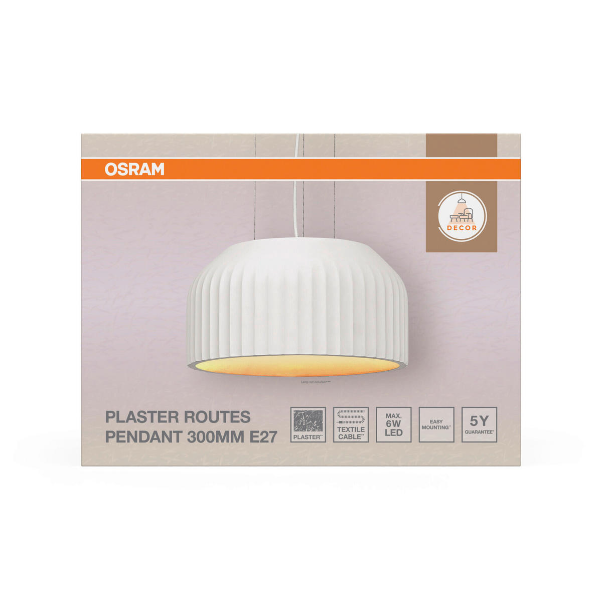 HÄNGELEUCHTE 30/120 cm  - Weiß, Basics, Stein (30/120cm) - Osram