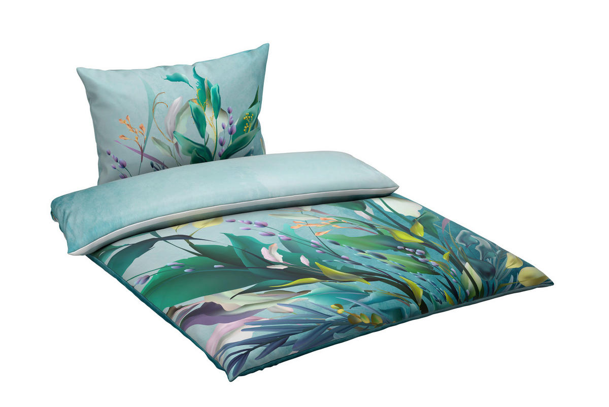 OBOJESTRANSKA POSTELJNINA 200/200 cm saten zelena  - zelena, Basics, tekstil (200/200cm) - Esposa