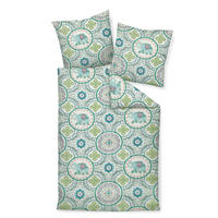 BETTWÄSCHE 20121-06 Seersucker 135/200 cm  - Blau/Grün, Basics, Textil (135/200cm) - Janine