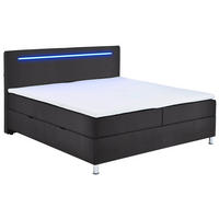 BOXBETT 180/200 cm  in Anthrazit  - Chromfarben/Anthrazit, MODERN, Textil/Metall (180/200cm) - Livetastic