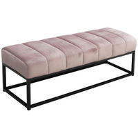 SITZBANK 108/40/40 cm Samt Rosa Metall  - Schwarz/Rosa, Design, Textil/Metall (108/40/40cm) - MID.YOU