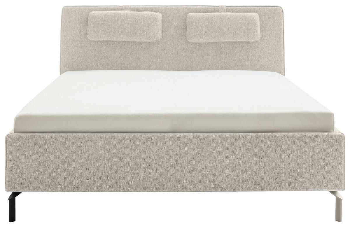 POLSTERBETT Beige 180/200 cm  - Beige/Schwarz, Design, Textil/Metall (180/200cm) - Schöner Wohnen
