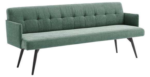 SITZBANK in Textil Grün - Schwarz/Grün, Design, Textil/Metall (206/85/69cm) - Johann Jakob