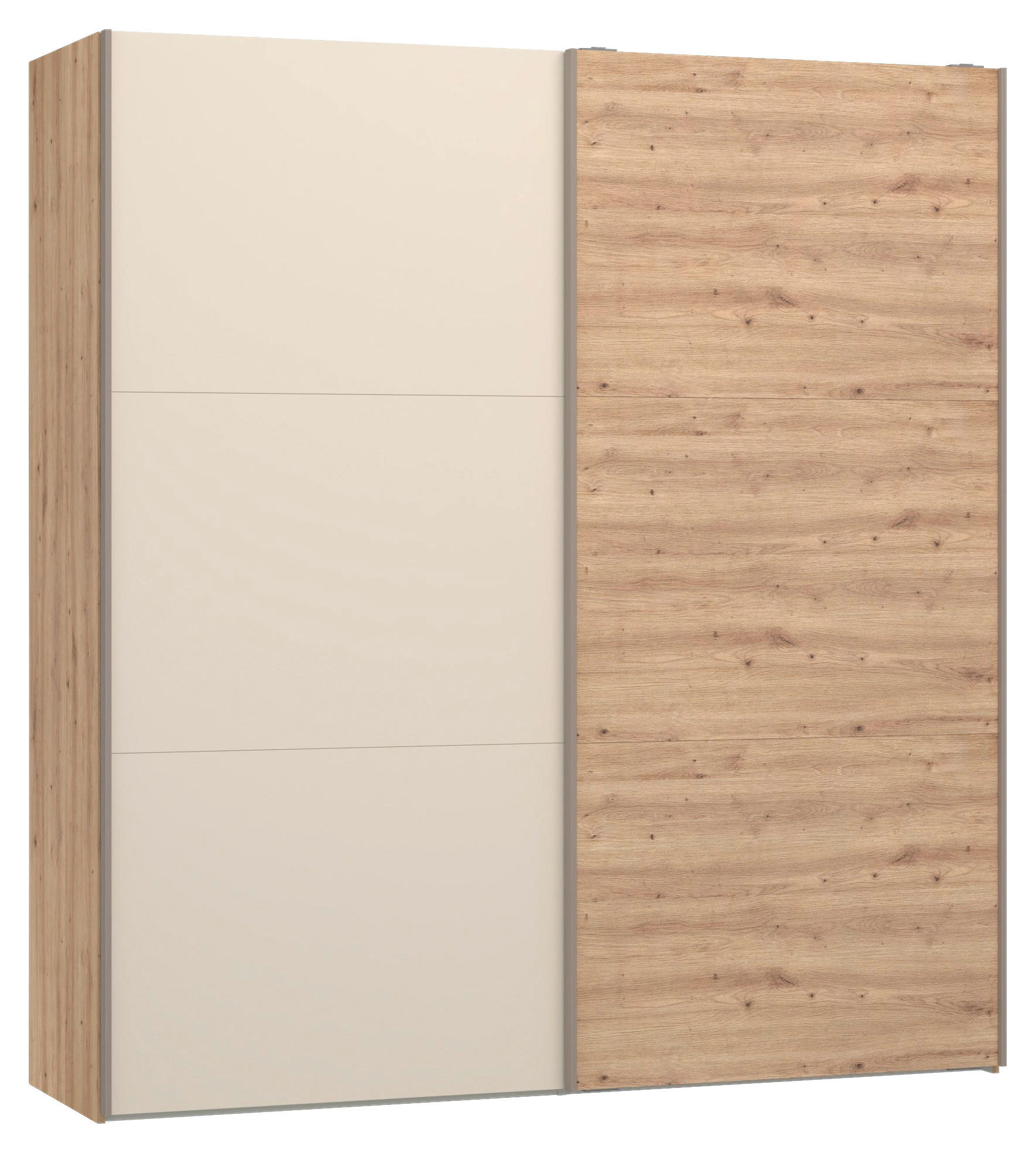 SCHWEBETÜRENSCHRANK 203/220/65 cm 2-türig Kaschmir, Eiche Artisan  - Hellbraun/Kaschmir, Design, Holzwerkstoff/Metall (203/220/65cm) - Jutzler