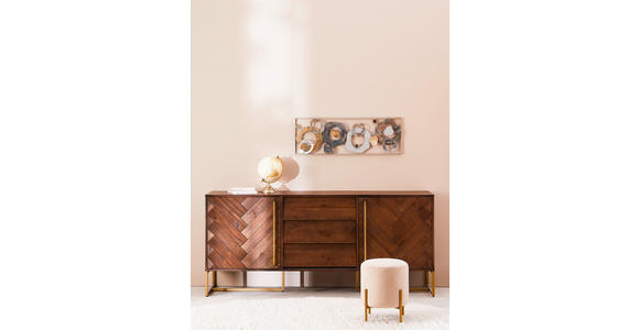 SIDEBOARD 180/80/45 cm - Messingfarben/Akaziefarben, KONVENTIONELL, Holz/Holzwerkstoff (180/80/45cm) - Ambia Home