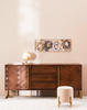 SIDEBOARD Akazie furniert Akaziefarben Einlegeböden  - Messingfarben/Akaziefarben, KONVENTIONELL, Holz/Metall (180/80/45cm) - Ambia Home