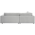 ECKSOFA in Cord Grau  - Schwarz/Grau, Design, Kunststoff/Textil (224/265cm) - Hom`in