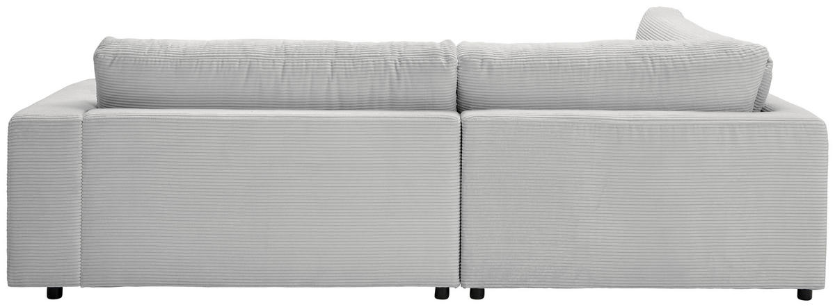 ECKSOFA in Cord Grau  - Schwarz/Grau, Design, Kunststoff/Textil (224/265cm) - Hom`in