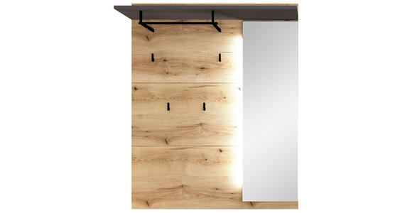 GARDEROBE 3-teilig  in 175/192/38 cm  - Eichefarben/Graphitfarben, KONVENTIONELL, Glas/Holzwerkstoff (175/192/38cm) - Xora
