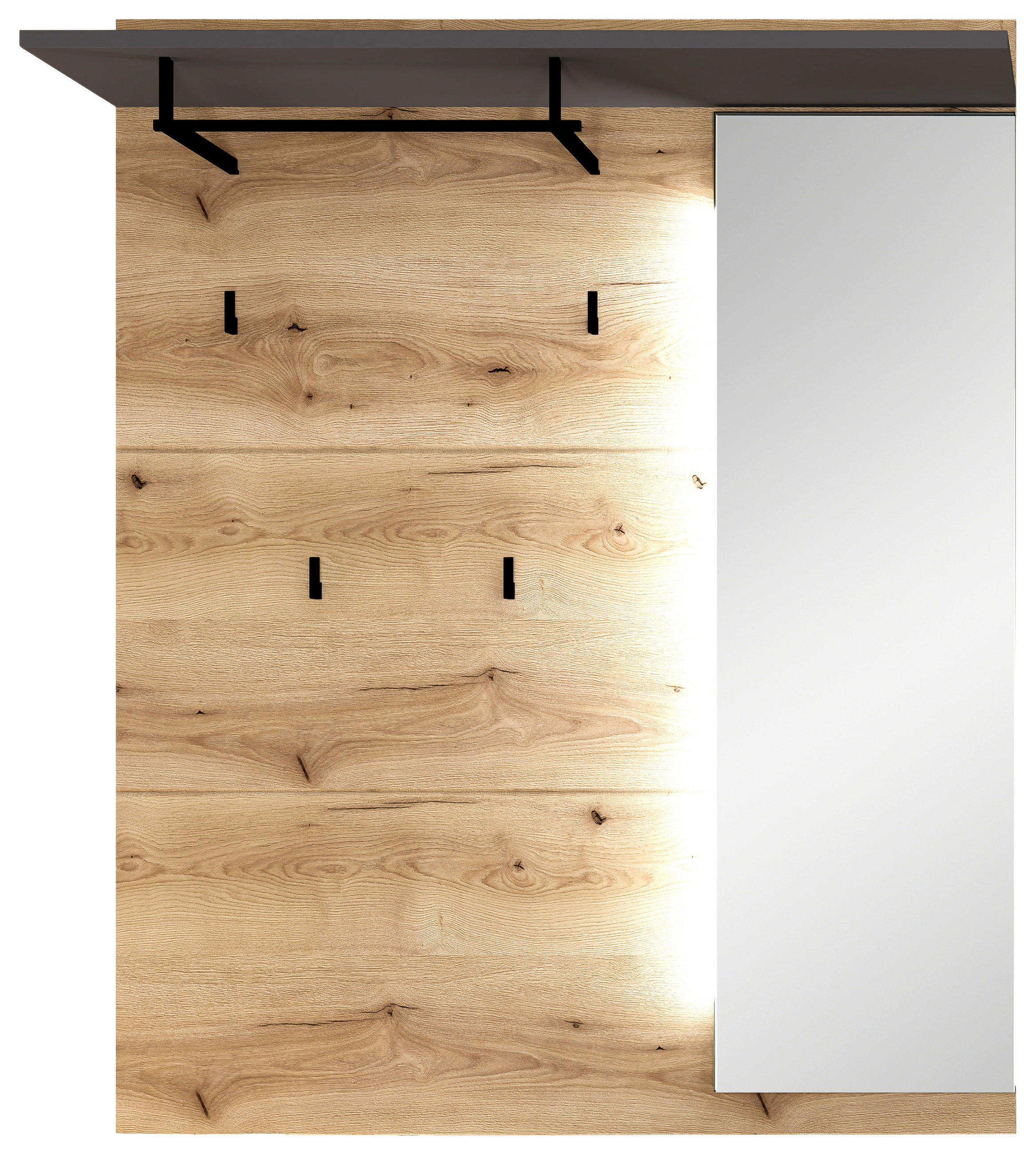 Xora ŠATNÍ PANEL, barvy grafitu, barvy dubu, 120/149/30 cm