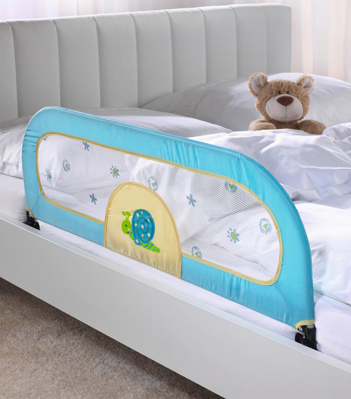 ZAŠTITNA OGRADICA ZA KREVET - plava/narandžasta, Osnovno, tekstil/metal (120/39cm) - My Baby Lou