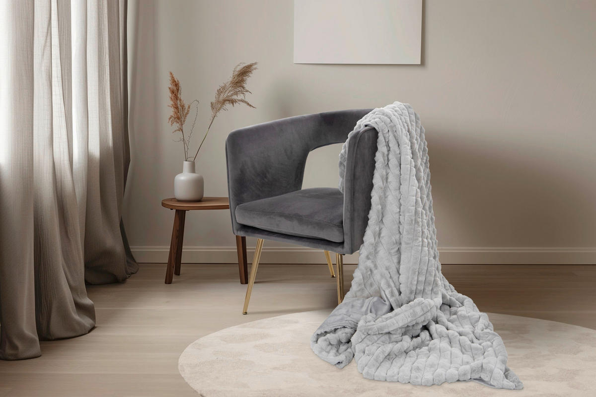WOHNDECKE 150/200 cm  - Silberfarben, Basics, Textil (150/200cm) - Kayoom