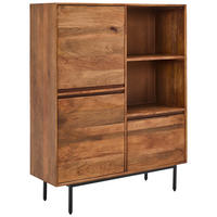 KOMMODE  in 110/140/40 cm  - Schwarz/Honig, LIFESTYLE, Holz/Metall (110/140/40cm) - Livetastic