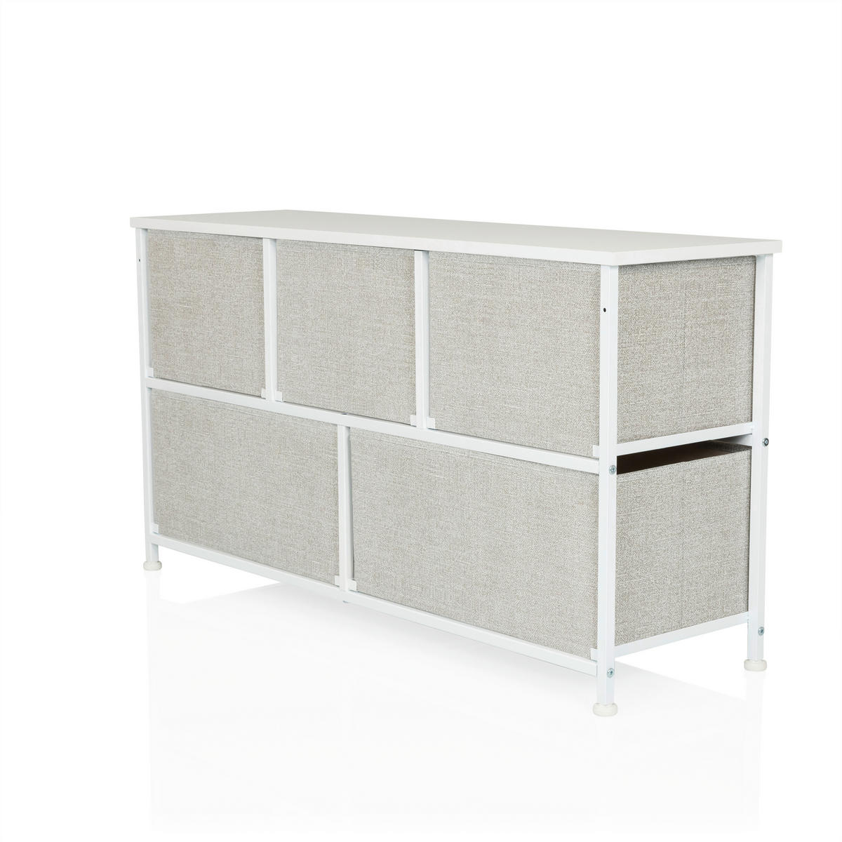 KOMMODE  in 100/55/30 cm  - Weiß/Grau, MODERN, Kunststoff/Textil (100/55/30cm) - MID.YOU