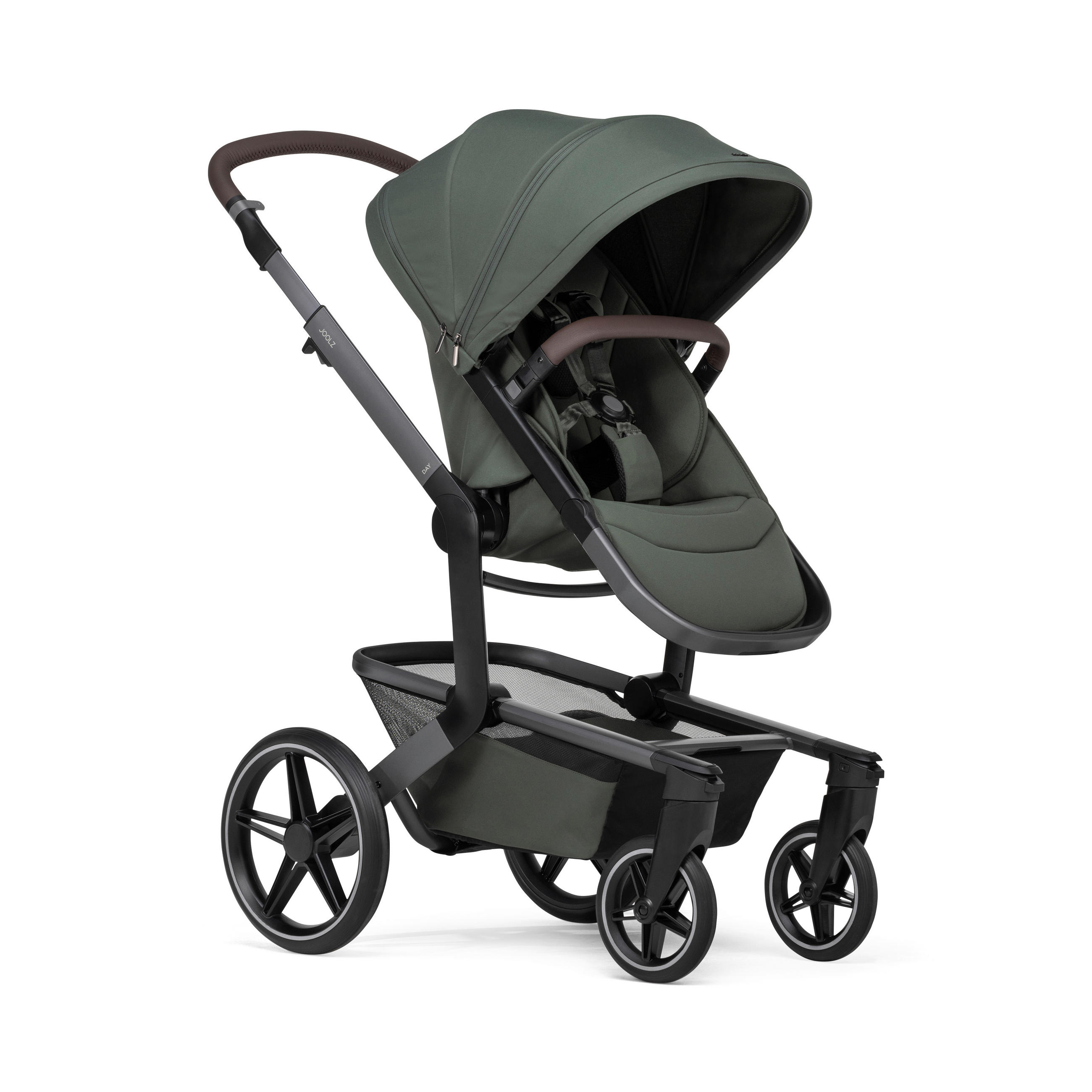 KINDERWAGEN  Day 5  Forest Green  - Olivgrün/Grau, Basics, Textil/Metall (94/60/113cm) - Joolz