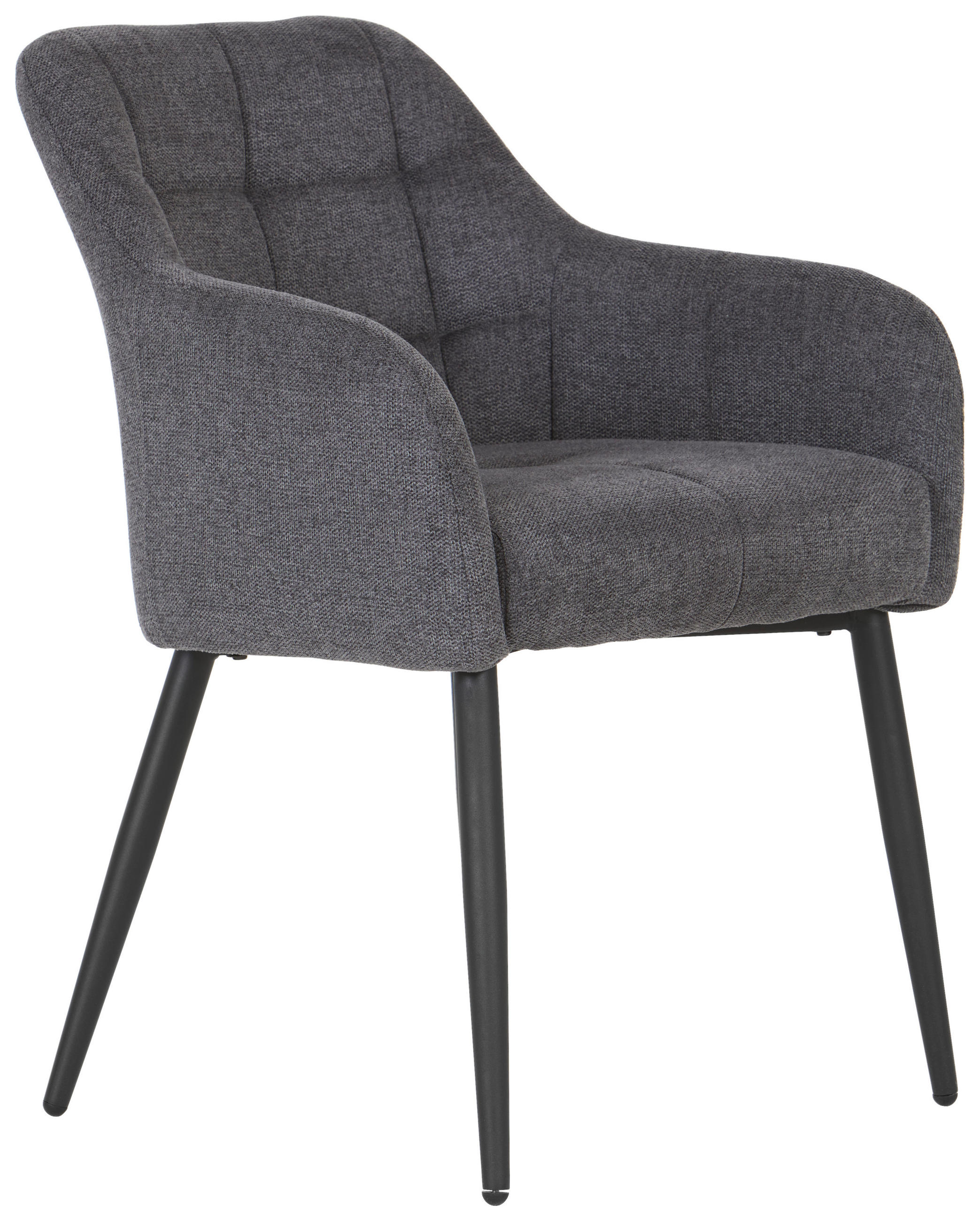 ARMLEHNSTUHL  in Eisen Webstoff  - Schwarz/Grau, Modern, Holz/Textil (60/61/83cm) - Livetastic