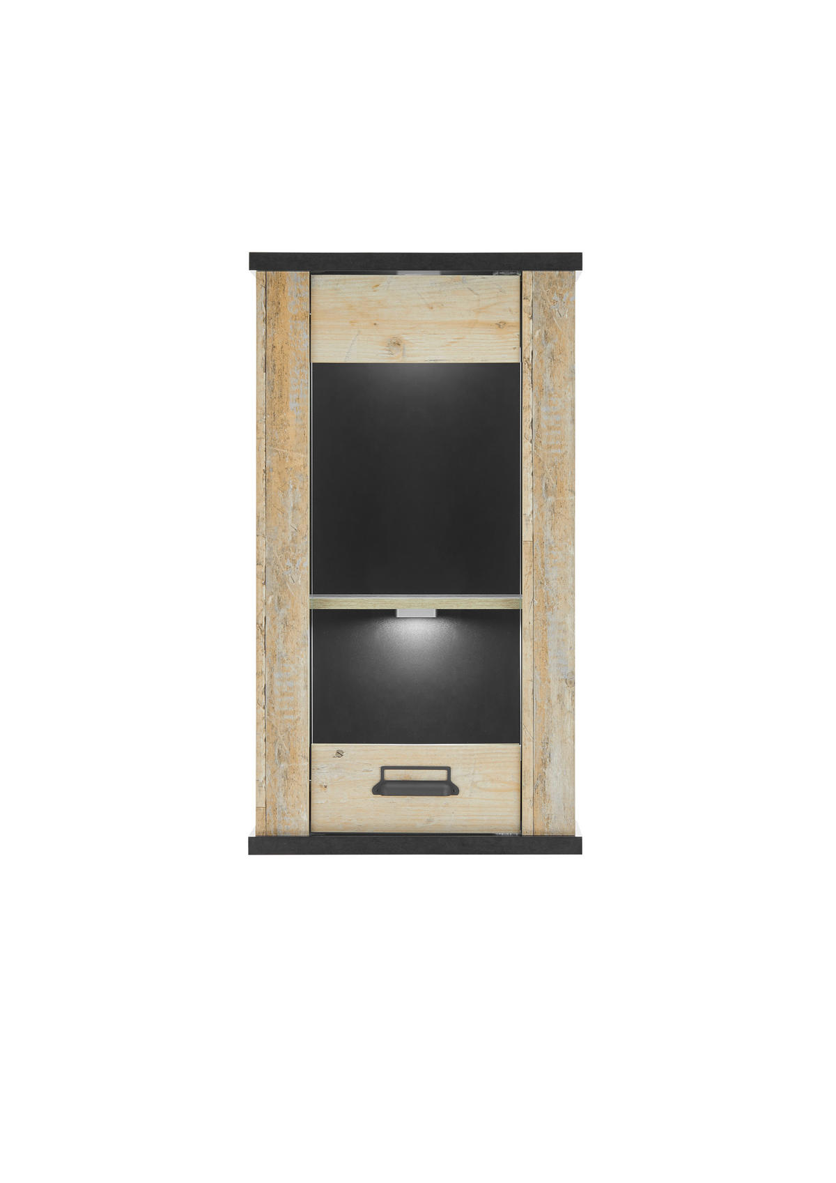 KÜCHENOBERSCHRANK 50/90/31 cm  in Anthrazit, Naturfarben  - Anthrazit/Schwarz, Trend, Glas/Holzwerkstoff (50/90/31cm) - MID.YOU