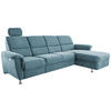 ECKSOFA in Mikrofaser Hellblau  - Chromfarben/Hellblau, Konventionell, Textil/Metall (292/165cm) - Livetastic