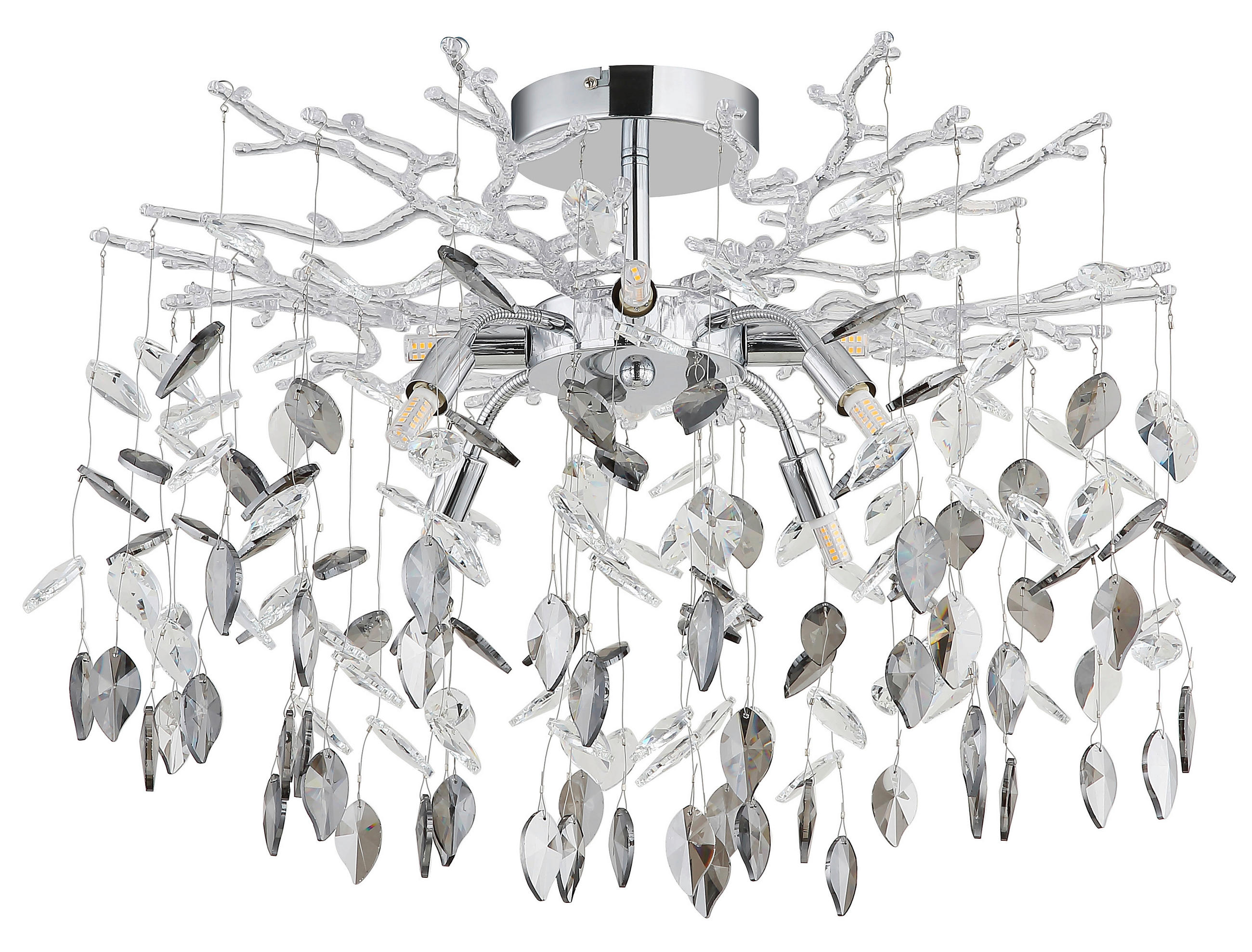 DECKENLEUCHTE Danna 61/46 cm   - Klar/Chromfarben, LIFESTYLE, Glas/Kunststoff (61/46cm) - Globo