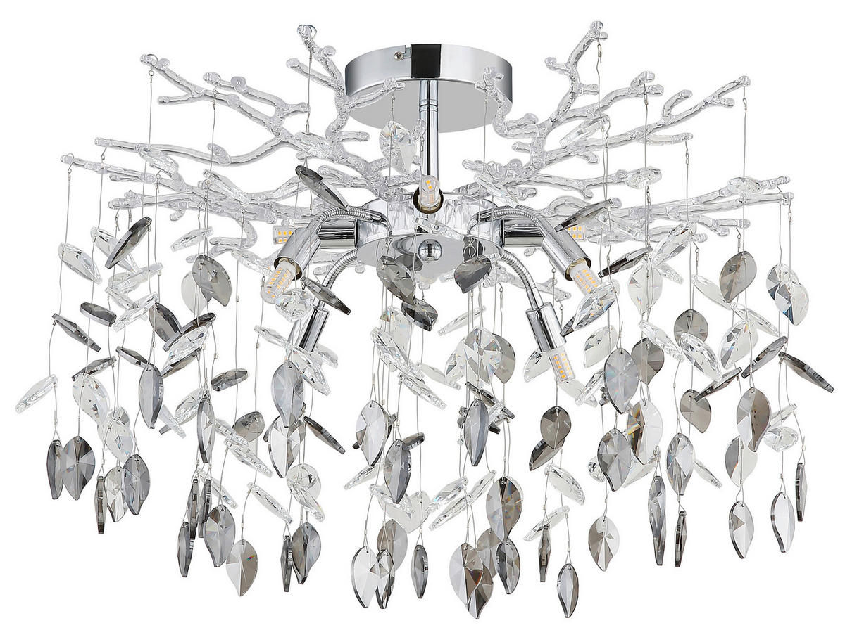 DECKENLEUCHTE Danna 61/46 cm   - Klar/Chromfarben, LIFESTYLE, Glas/Kunststoff (61/46cm) - Globo