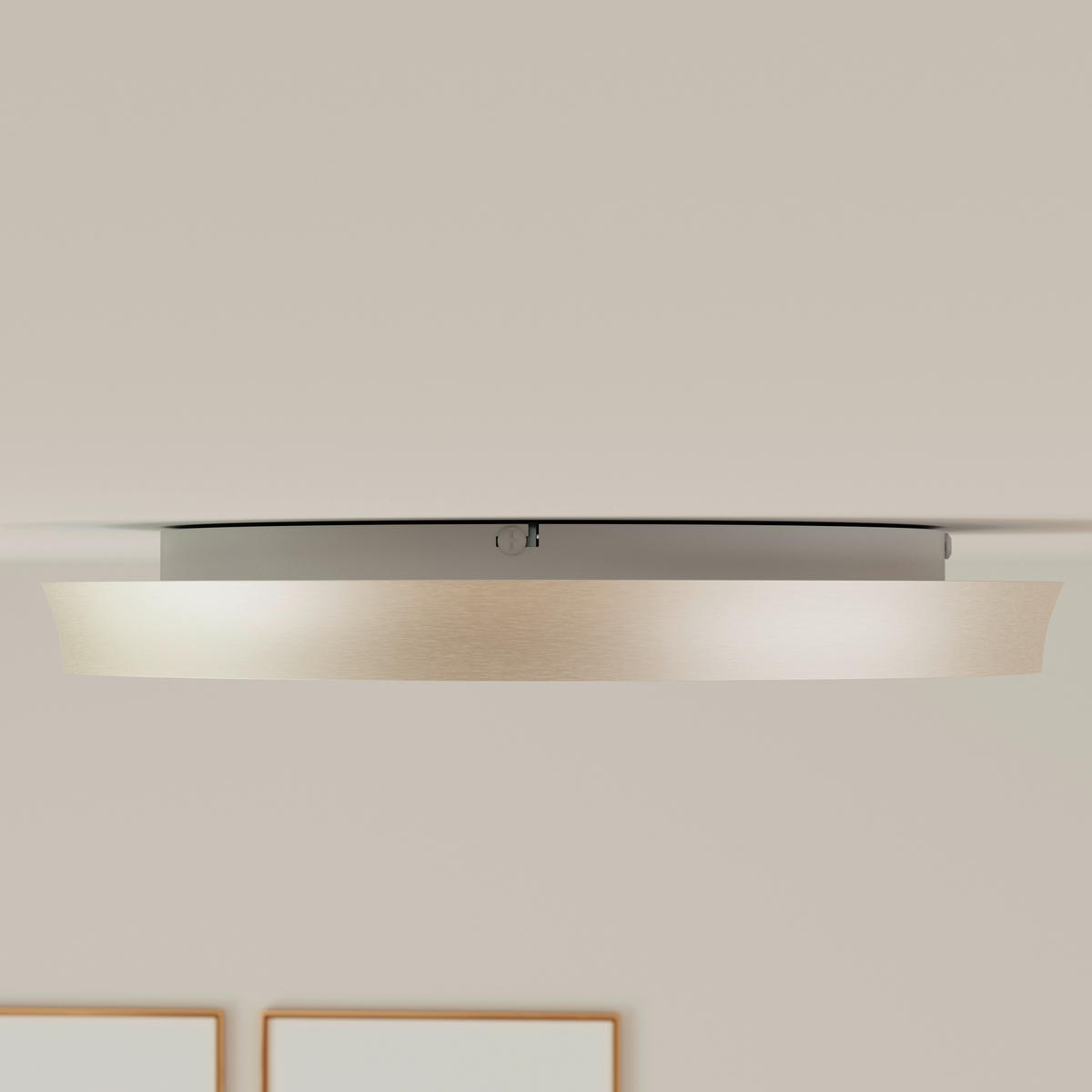 LED-DECKENLEUCHTE 49/8 cm  - Weiß/Nickelfarben, Design, Kunststoff/Metall (49/8cm) - Dieter Knoll