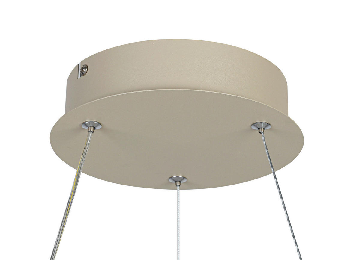 LED LUSTER  50/130 cm      - bela/boja peska, Trendi, metal/plastika (50/130cm) - Novel