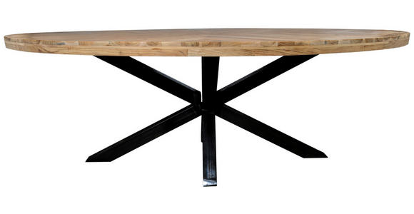 ESSTISCH in Holz 220/110/76 cm   - Schwarz/Naturfarben, Trend, Holz/Metall (220/110/76cm) - Ambia Home