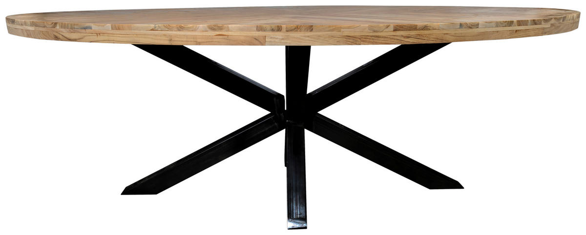 ESSTISCH in Holz 220/110/76 cm  - Schwarz/Naturfarben, Trend, Holz/Metall (220/110/76cm) - Ambia Home