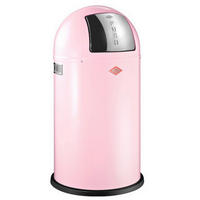 ABFALLSAMMLER PUSHBOY 50 L  - Edelstahlfarben/Pink, KONVENTIONELL, Kunststoff/Metall (40/75,5cm) - Wesco
