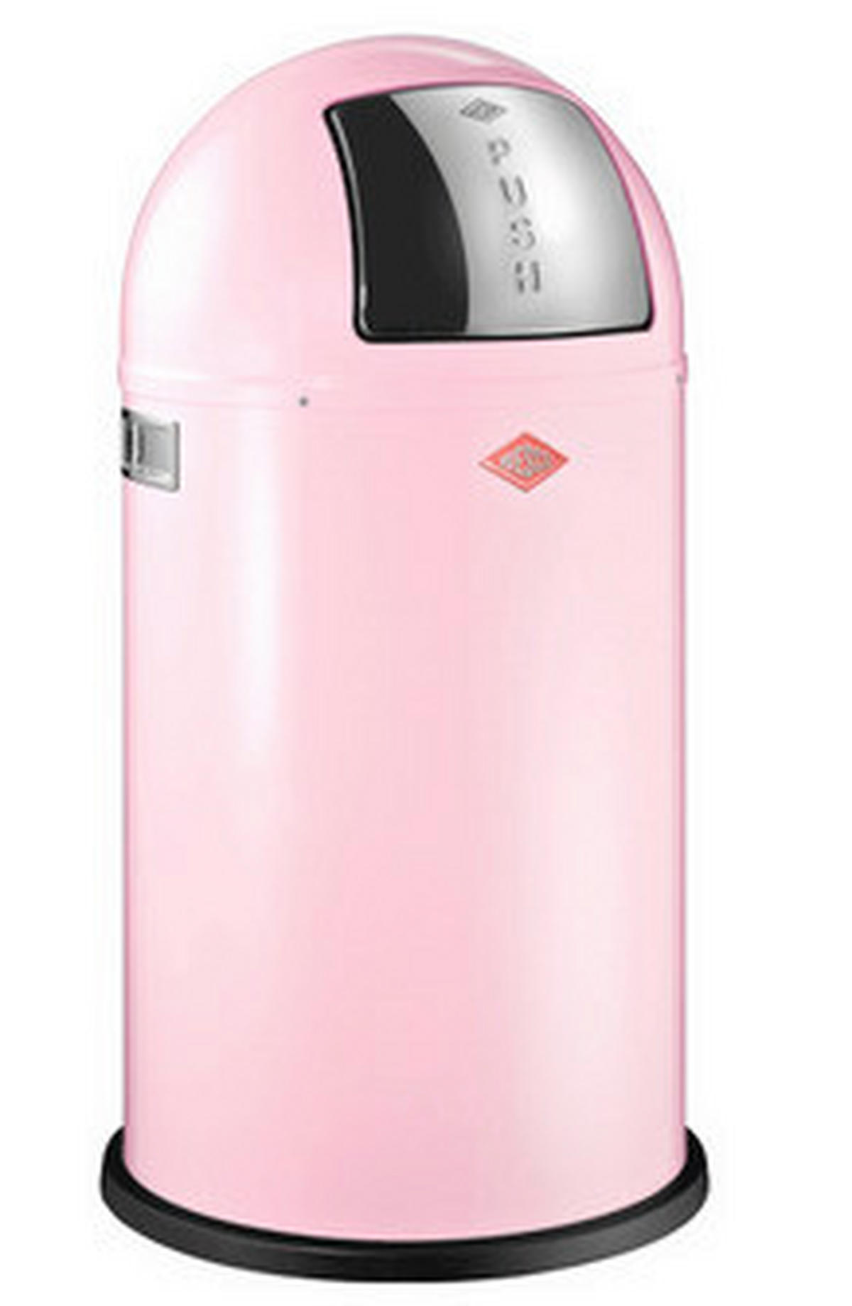 ABFALLSAMMLER PUSHBOY 50 L  - Edelstahlfarben/Pink, KONVENTIONELL, Kunststoff/Metall (40/75,5cm) - Wesco