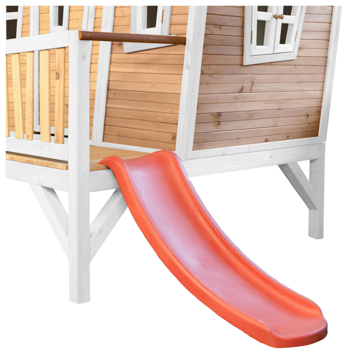 SPIELHAUS 123/12,8/152 cm  - Weiss/Rot, Konventionell, Holz/Kunststoff (123/12,8/152cm)
