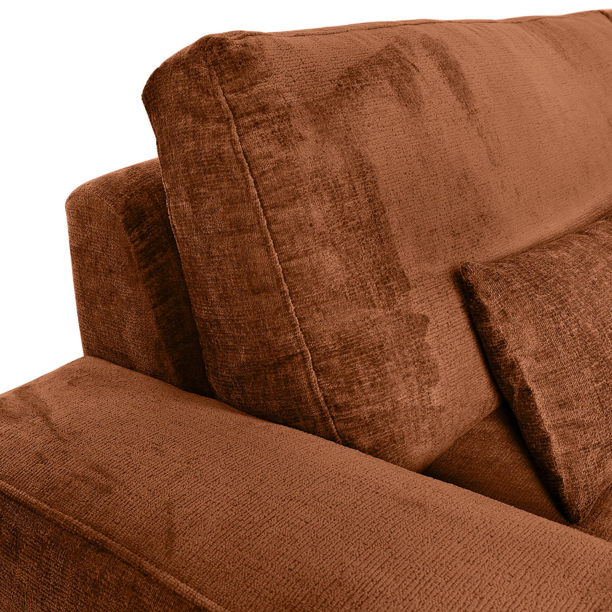 BIGSOFA in Chenille Braun  - Schwarz/Braun, Konventionell, Kunststoff/Textil (282/73/115cm) - MID.YOU