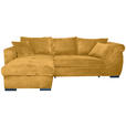 ECKSOFA Senfgelb Cord  - Senfgelb/Schwarz, KONVENTIONELL, Textil/Metall (168/258cm) - Carryhome