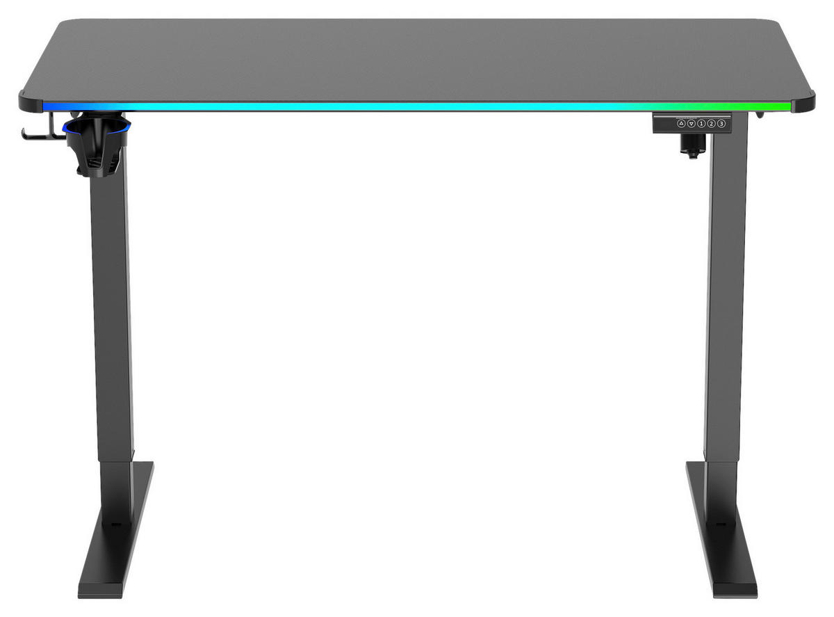 Masă De Scris, metal, plastic, material pe bază de lemn - negru, Design, plastic/metal (120/70-115/60cm) - Novel