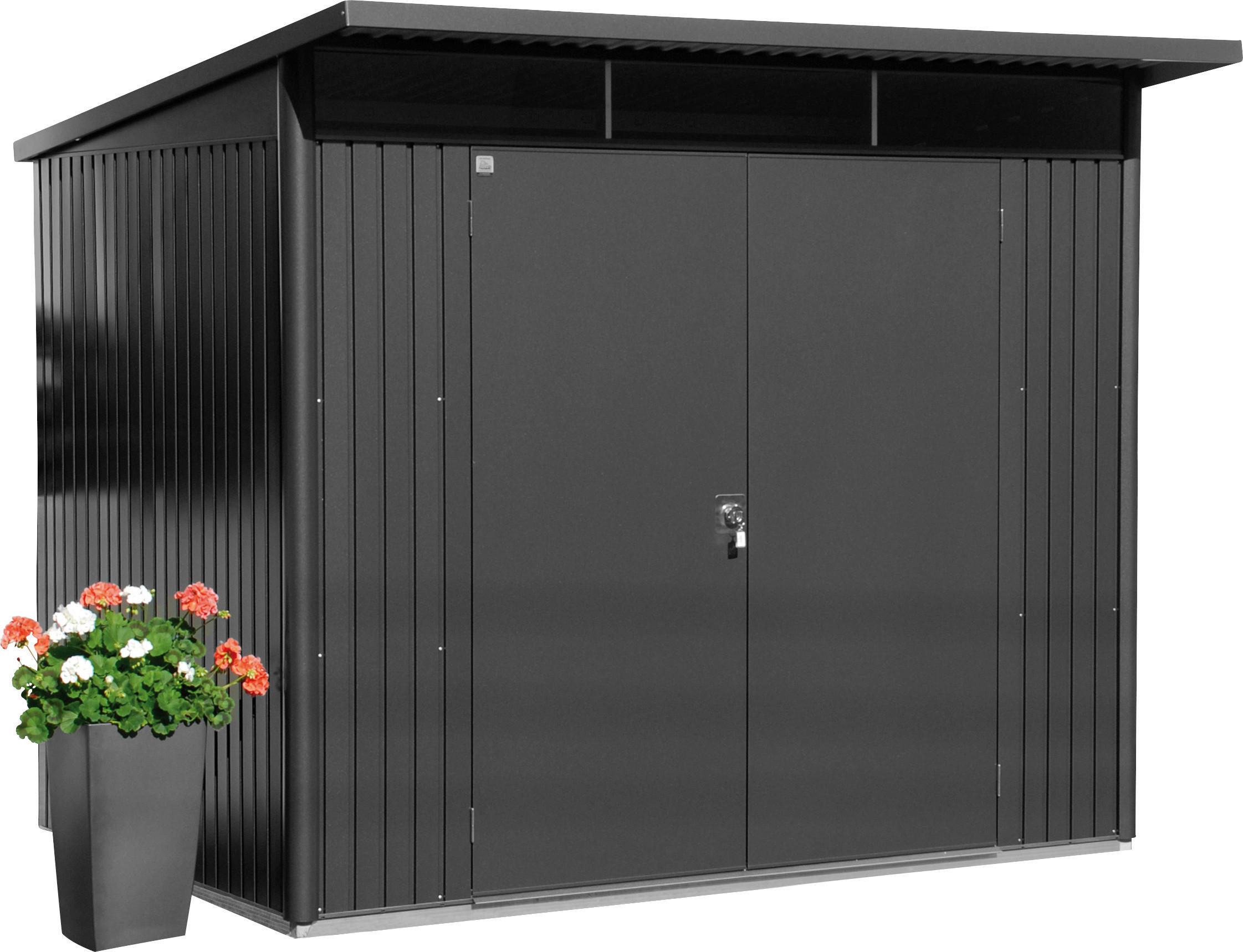 GERÄTEHAUS 260/218/220 cm  - Dunkelgrau, Design, Metall (260/218/220cm) - Biohort