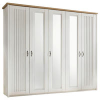 DREHTÜRENSCHRANK in Weiss, Eichefarben  - Weiss/Eichefarben, Lifestyle, Holzwerkstoff/Metall (265/224/60cm) - MID.YOU